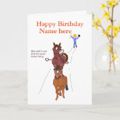 Witzige Pferdeschlittenkarte, Geburtstag Karte (Gelbe Blume)