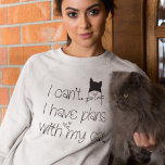 Witzige Pläne mit meiner Katze Niedlich Zeichnend  T-Shirt<br><div class="desc">Ein humorvolles Design für Katzenliebhaber mit der lustigen Entschuldigung,  ich kann nicht. Ich habe Pläne mit meiner Katze,  mit einer sonderbaren schwarzen Typografie und einer niedlichen Katze- und Herzenillustrierung. Auch für katzenliebende Freunde würde ich ein tolles Geschenk machen!</div>