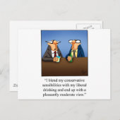 Witzige Politik und Trinken Cartoon Geschenk! Postkarte (Vorne/Hinten)