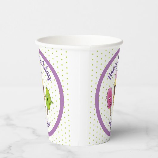 Witzige Populieren und Icream-Cartoon Pappbecher (Rechts)