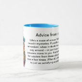 Witzige Ratschläge von einer Schüssel Tasse (Zentrum)