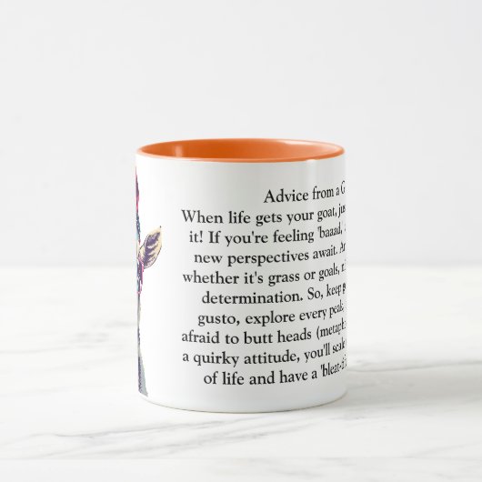 Witzige Ratschläge von einer Ziege Tasse (Zentrum)