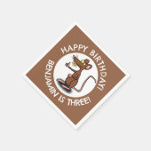 Witzige Ratte hält den personalisierten Cartoon zu Serviette (Ecke)