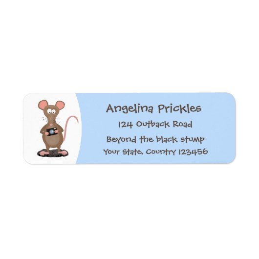 Witzige Ratte mit Kamera-Cartoon-Illustration (Vorne)