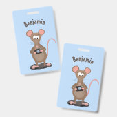 Witzige Ratte mit Kamera-Cartoon-Illustration Ausweis (Front & Back)
