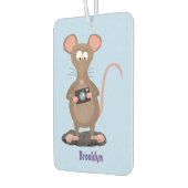 Witzige Ratte mit Kamera-Cartoon-Illustration Autolufterfrischer (Links)