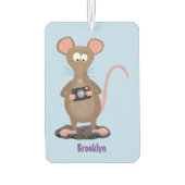 Witzige Ratte mit Kamera-Cartoon-Illustration Autolufterfrischer (Rückseite)