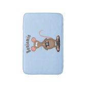 Witzige Ratte mit Kamera-Cartoon-Illustration Badematte (Vorderseite Vertikal)