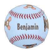 Witzige Ratte mit Kamera-Cartoon-Illustration Baseball (Rückseite)