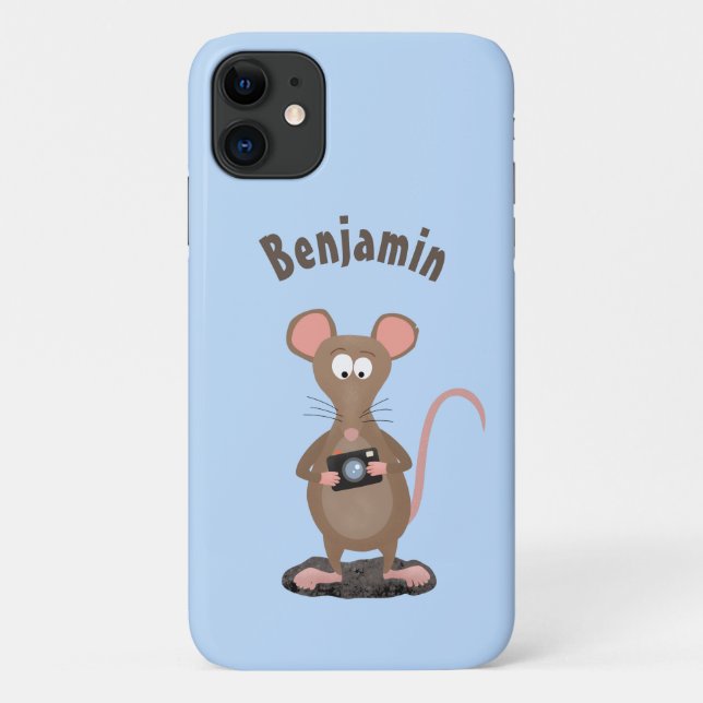 Witzige Ratte mit Kamera-Cartoon-Illustration Case-Mate iPhone Hülle (Rückseite)