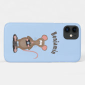 Witzige Ratte mit Kamera-Cartoon-Illustration Case-Mate iPhone Hülle (Rückseite (Horizontal))