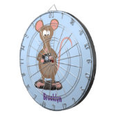 Witzige Ratte mit Kamera-Cartoon-Illustration Dartscheibe (Vorderseite rechts)