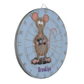Witzige Ratte mit Kamera-Cartoon-Illustration Dartscheibe (Vorderseite Links)