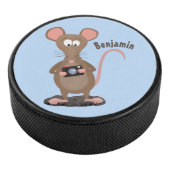 Witzige Ratte mit Kamera-Cartoon-Illustration Eishockey Puck (3/4)