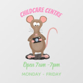 Witzige Ratte mit Kamera-Cartoon-Illustration Fensteraufkleber (Blatt)