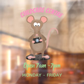 Witzige Ratte mit Kamera-Cartoon-Illustration Fensteraufkleber (Blatt 2)