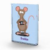 Witzige Ratte mit Kamera-Cartoon-Illustration Fotoblock (Rechts)