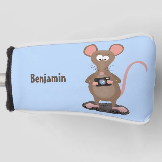 Witzige Ratte mit Kamera-Cartoon-Illustration Golf Headcover (Vorderseite)