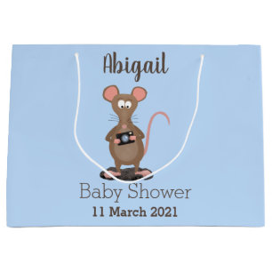 Witzige Ratte mit Kamera-Cartoon-Illustration Große Geschenktüte