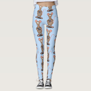 Witzige Ratte mit Kamera-Cartoon-Illustration Leggings