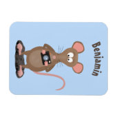 Witzige Ratte mit Kamera-Cartoon-Illustration Magnet (Horizontal)