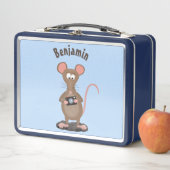 Witzige Ratte mit Kamera-Cartoon-Illustration Metall Brotdose (Beispiel)