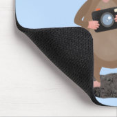 Witzige Ratte mit Kamera-Cartoon-Illustration Mousepad (Ecke)