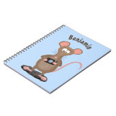 Witzige Ratte mit Kamera-Cartoon-Illustration Notizblock (Linke Seite)