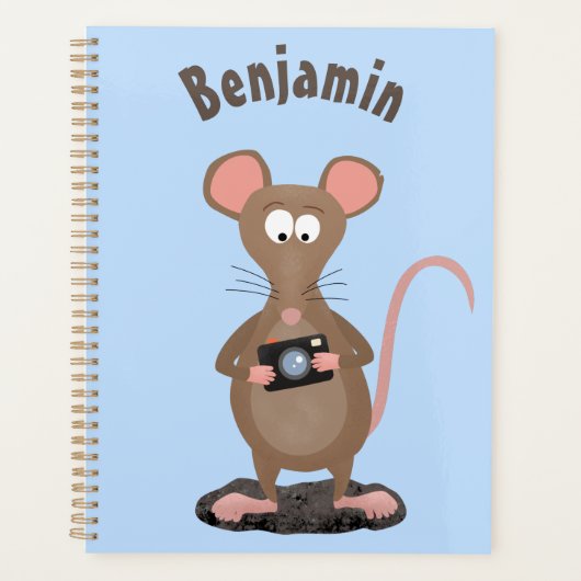 Witzige Ratte mit Kamera-Cartoon-Illustration Planer (Vorderseite)