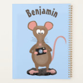 Witzige Ratte mit Kamera-Cartoon-Illustration Planer (Rückseite)