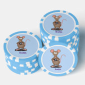 Witzige Ratte mit Kamera-Cartoon-Illustration Pokerchips (Stapel)