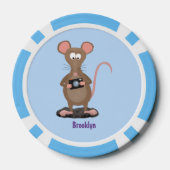 Witzige Ratte mit Kamera-Cartoon-Illustration Pokerchips (Rückseite)
