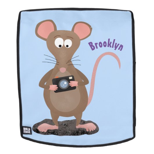 Witzige Ratte mit Kamera-Cartoon-Illustration Rucksack (Abnehmbare Front)