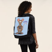 Witzige Ratte mit Kamera-Cartoon-Illustration Rucksack (Ausgewaschen)