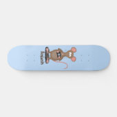 Witzige Ratte mit Kamera-Cartoon-Illustration Skateboard (Horizontal)
