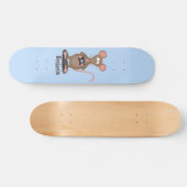 Witzige Ratte mit Kamera-Cartoon-Illustration Skateboard (Horizontal)