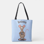 Witzige Ratte mit Kamera-Cartoon-Illustration Tasche (Rückseite)