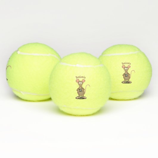 Witzige Ratte mit Kamera-Cartoon-Illustration Tennisbälle (Multi)