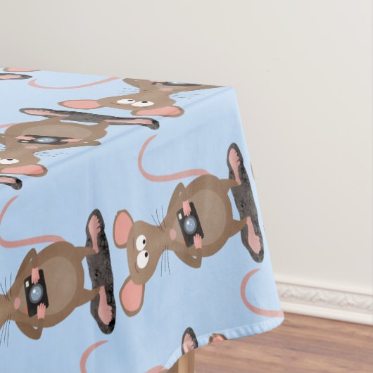 Witzige Ratte mit Kamera-Cartoon-Illustration Tischdecke (Beispiel)