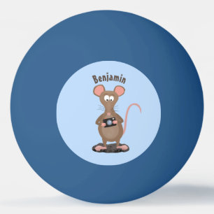 Witzige Ratte mit Kamera-Cartoon-Illustration Tischtennisball