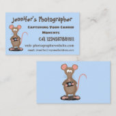 Witzige Ratte mit Kamera-Cartoon-Illustration Visitenkarte (Vorne/Hinten)