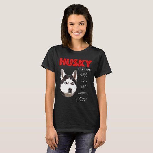 Witzige Regeln für den Besitzer eines sibirischen T-Shirt (Vorne ganz)