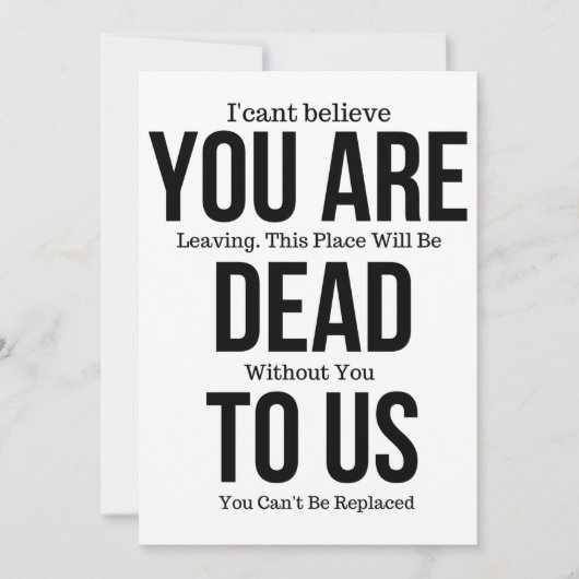 Witzige Schläger für Kollegen, du bist tot zu uns  Einladung (Vorderseite)