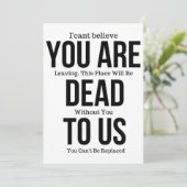 Witzige Schläger für Kollegen, du bist tot zu uns  Einladung (Stehend Vorderseite)