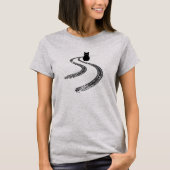 Witzige Schwarze Katze T-Shirt (Vorderseite)