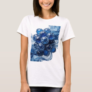 Witzige Silber BLUE GLAS BEEREN Druck T-Shirt