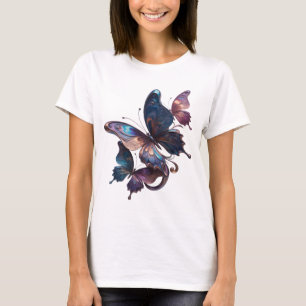 Witzige Silber SCHMETTERLING-MAGIE 3D-Textkunst T-Shirt