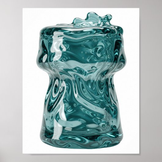Witzige silberne ABSTRACT ART Grafikdesign Poster (Vorne)