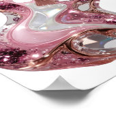 Witzige silberne ABSTRACT ART Statement Design Poster (Ecke)