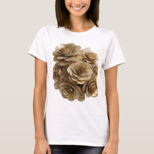 Witzige silberne GOLDENE ROSEN Fette Schrift T-Shirt